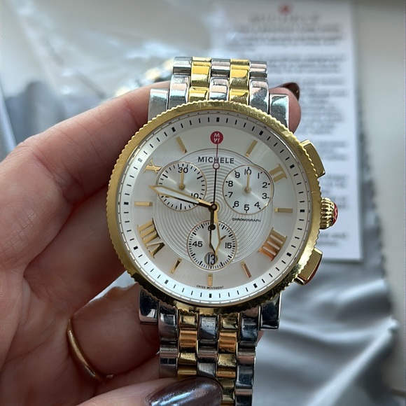 Michele | Michele Sport Sail Large Two-Tone Authentic Watch - Picture 3 of 8